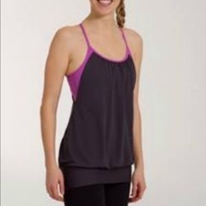 💝Lululemon No Limits Tank in Coal/Purple Crush
